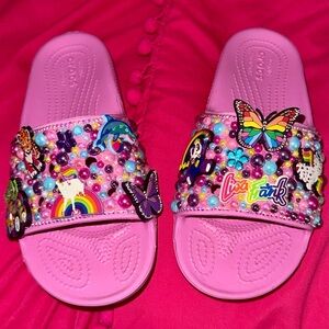 Custom Lisa Frank Croc Sandals Size Size. Worn once.  Super cute!!